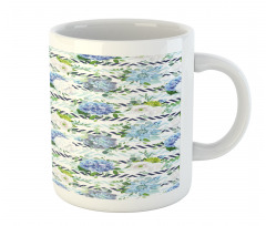 Fresh Flowers on Stripes Mug