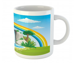 Waterfall and Rainbow Cartoon Mug