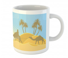 Trees and Camels on a Desert Mug