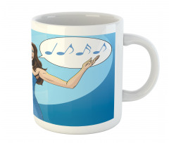 Comic Book Art Singing Woman Mug