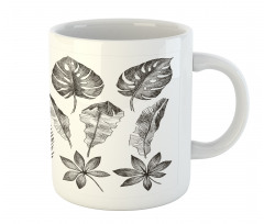 Monochrome Exotic Leaf Mug