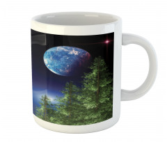 Cosmic Night Pine Trees Mug