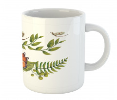 Leafy Branches Butterflies Mug