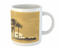 Camel and Palm Trees Sunset Mug