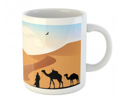 Camels and Man Silhouette Art Mug