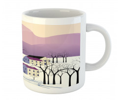 Graphical Village Scene Mug