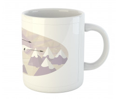 Red Crowned Cranes Flying Mug