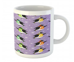 Penguins Skating Snowflakes Mug