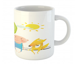 Bear Fox Child Sit on a Wire Mug