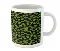 Botany Grape Leaves on Dark Mug