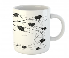 Monotone Abstract Leaves Art Mug