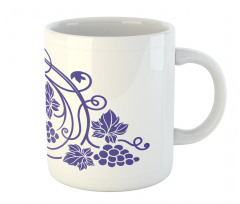 Monotone Grapes Leaves Art Mug