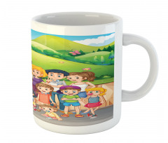 Cartoon Style Family Photo Mug