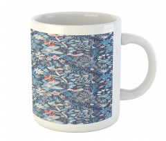 Oriental Petals on Stripes Mug