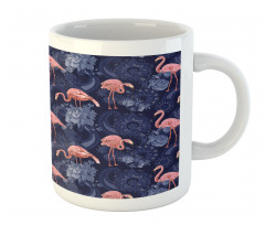 Exotic Floral Flamingos Mug