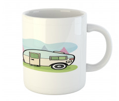 Cartoon Style Camping Scene Mug