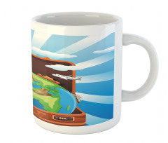 Globe in a Vacation Suitcase Mug