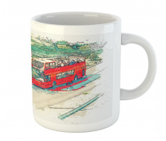 Tourist Bus Watercolor Art Mug