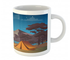 Camping in Woods at Night Mug