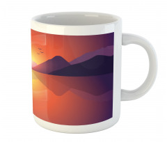 Lonely Sailboat at Sunset Mug