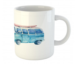 Watercolor Happy Surf Van Mug