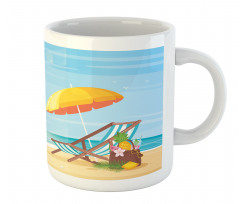 Sea Shore Beach Umbrella Mug