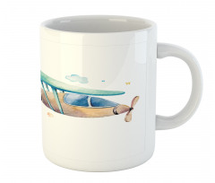 Nursery Airplane Cloud Stars Mug