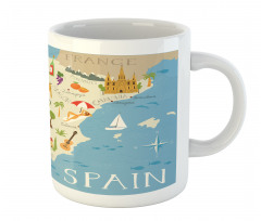 Spain Mapping Calligraphy Mug