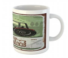 Farmer Tractor Art Mug