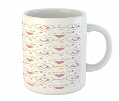 Hearts with Wings Zigzags Mug