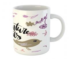 Sketch Floral Text Mug