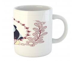 Fluffy Mammal and Flowers Mug