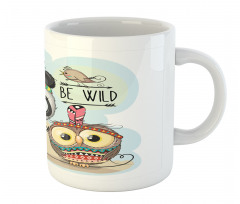 Panda Owl Bird in Feathers Mug