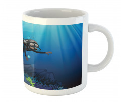 Scuba Diver Exploring Art Mug