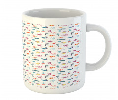 Doodle Style Sea Elements Mug