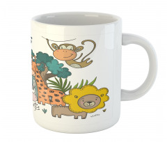 Cartoon Jungle Friends Fauna Mug