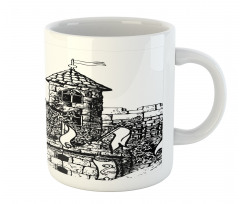 Medieval Fortress Sketch Mug