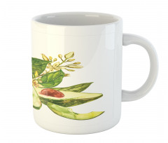 Watercolor Style and Leafy Mug