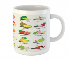 Calligraphic Food Items Mug