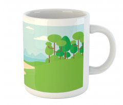 Field Trees Flag Mug