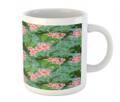 Exotic Pastel Plumeria Pattern Mug