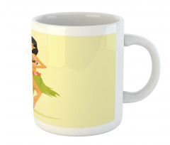 Hawaiian Dancer Girl Cartoon Mug