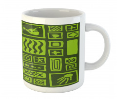 Tiki Pattern Aloha Doodling Mug