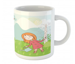 Cartoon Girl Animal in Wood Mug