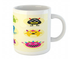 Colorful Monsters Funny Faces Mug