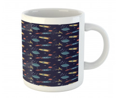 Stars Rockets and Planets Mug