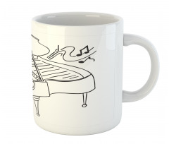 Monochrome Piano Drawing Mug