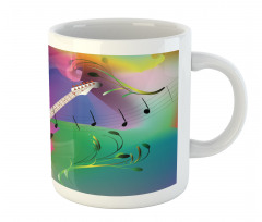 Guitar on Colorful Back Mug