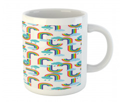 Rainbow and Clouds Pattern Mug