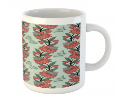 Flower Butterfly Silhouettes Mug